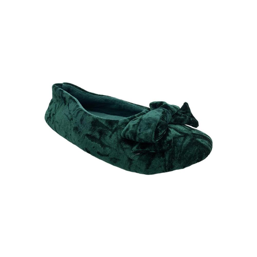MUK LUKS Women's Crushed Velvet Ballerina Slipper Green - Regular